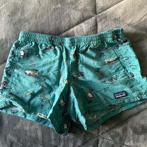 Kids Patagonia swim shorts, used but in like new condition, color: teal